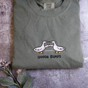 Embroidered Goose Bumps Comfort Colors T-Shirt Goose Bumps T-Shirt Comfort Colors Cozy T-Shirts Unisex Goose Shirt Fathers Day Gift