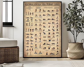 Ashtanga Yoga Poster, Ashtanga Primary Series Poster, Yoga poses poster, Sun Salutation, Gift for Yoga Teachers, Yoga Teacher Training