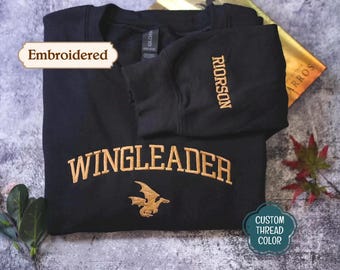 Fourth Wing Xaden Riorson Sweatshirt, Wingleader Embroidered Hoodie, Dragon Rider Shirt