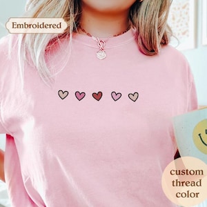 Cute Mini Hearts Embroidered Crewneck | Valentine&#39;s Crewneck | Mini Hearts | Gift For her | Cute Crewneck | Mini Embroidery