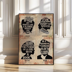 Female Empowerment, Black Queen Poster, Girls affirmations, feminist Print, Empowering Women, Feminist Gift, Black Women in History Poster,
