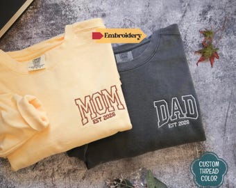 Camiseta personalizada Comfort Colors® para mamá, papá, regalo de Navidad, camiseta para papá primerizo, camiseta para anunciar el embarazo, regalo para el abuelo