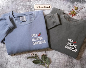 Comfort Colors Spicy Books shirt, Spice Reader, Smut Books Shirt, Smut Reader gift, Funny bookworm shirt embroidered Bookish, Romance Read