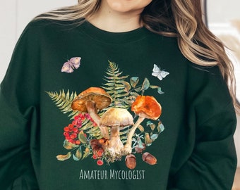 Cottagecore Sweatshirt, Mushroom Sweater, Fairycore, Goblincore, Botanical Aesthetic, Nature lover shirt, Magical, Fairygrune