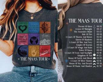 Camiseta de la gira de la banda SJM Eras, gira The Mass, camiseta de Acotar, merchandising de Crescent City, archivo de merchandising de Throne of Glass, ropa para fans de SJM, camiseta de Velaris