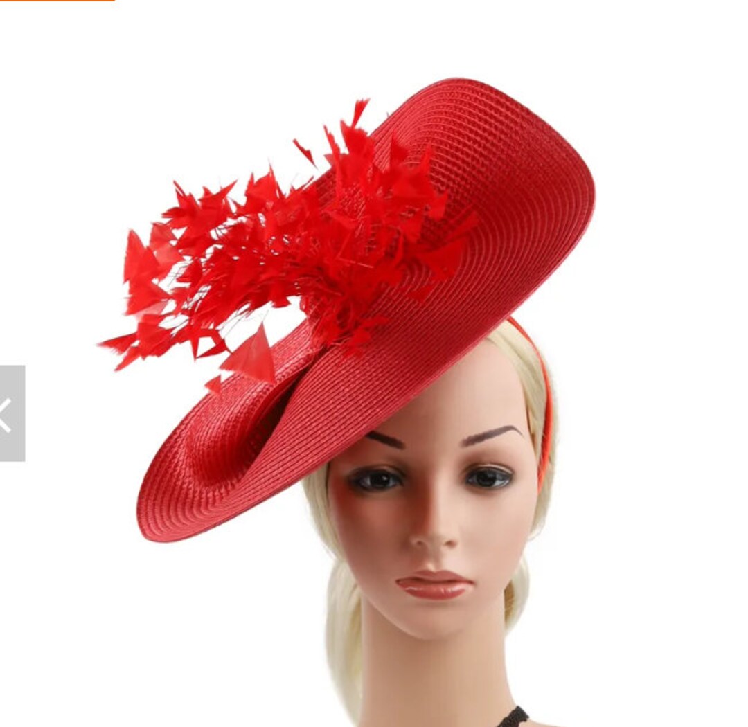 Unique Fascinator Hats for Women/ Red Fascinator/ Red Hat/ Etsy