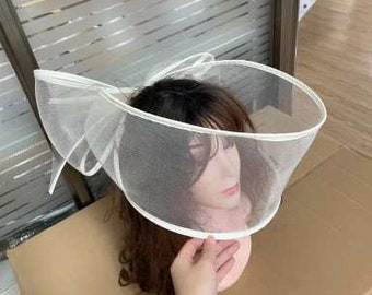 Halo Fascinator Hat for ladies|Tea Party Hat | Derby Hat |  Wedding hat |Kentucky Derby Fashion | Crinoline Face Fascinator - Ready to wear