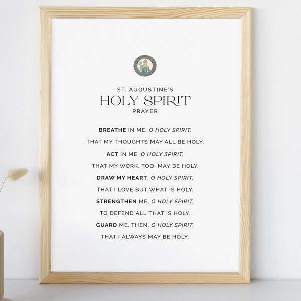 Printable Confirmation Gift | Holy Spirit Prayer by St. Augustine