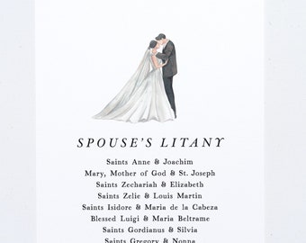 Printable Catholic Valentines Day Gift | Litany of Saints for Spouses | Catholic Bridal Shower Gift | Catholic Wedding Gift