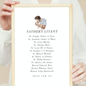 Druckbare katholische Vater Geschenk | Litanei der Heiligen für die Väter | Litanei für Väter