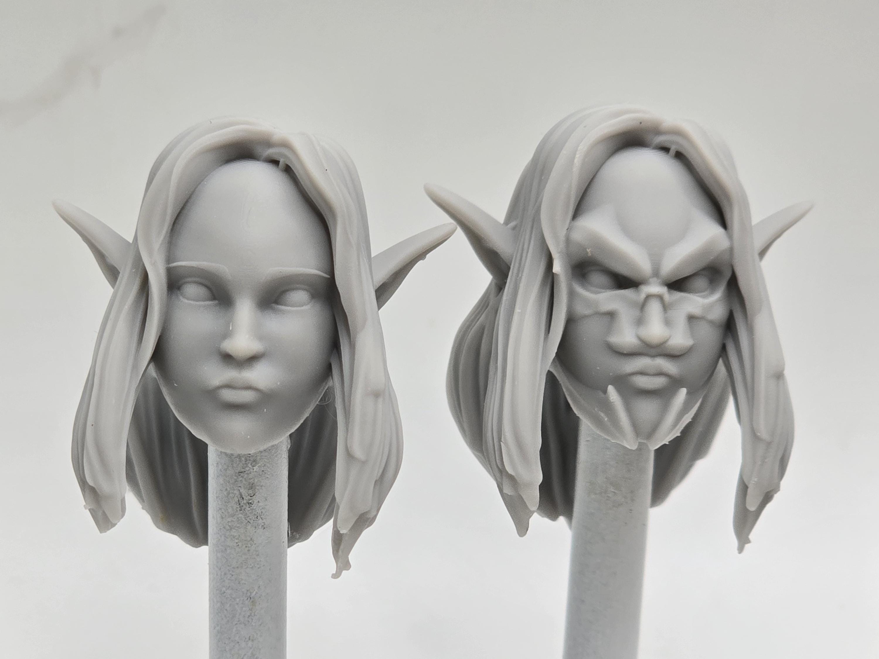 Custom 3d Resin Printed Comic Multiverse Heads Fits 2.0 Mythic Legions Figures 1-12 Scale - Dark Elf Head