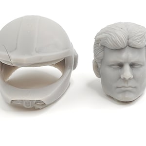 Custom 3d Printed Classified Legends Multiverse Airwolf Pilot Stringfellow Hawk/Jan Michael Vincent Head And Helmet 1/12 1-10 1:18 1/6 Scale