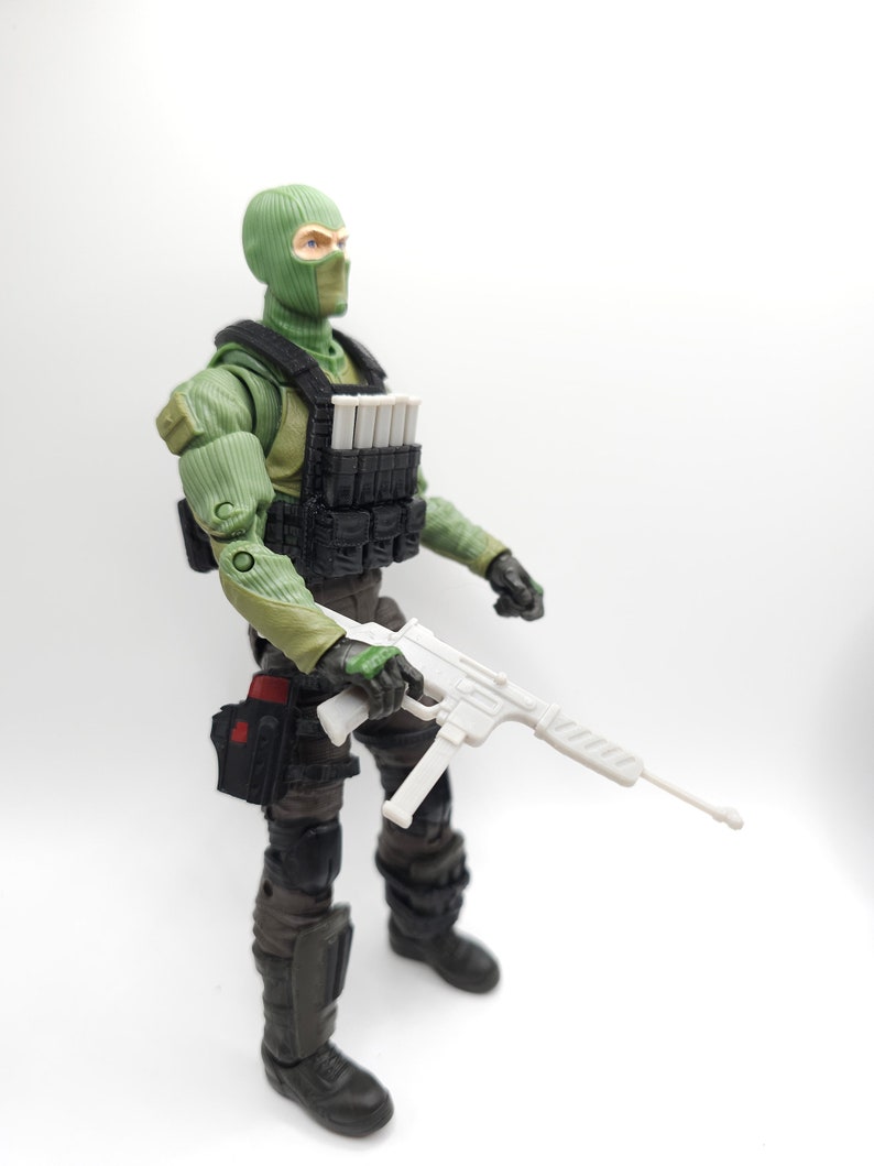 Custom 3d Printed G.I. Joe Classified Cobra Beachead V1 Vestv with 5 removeable magazines Flexible Vest 1:12 6 Scale. image 4