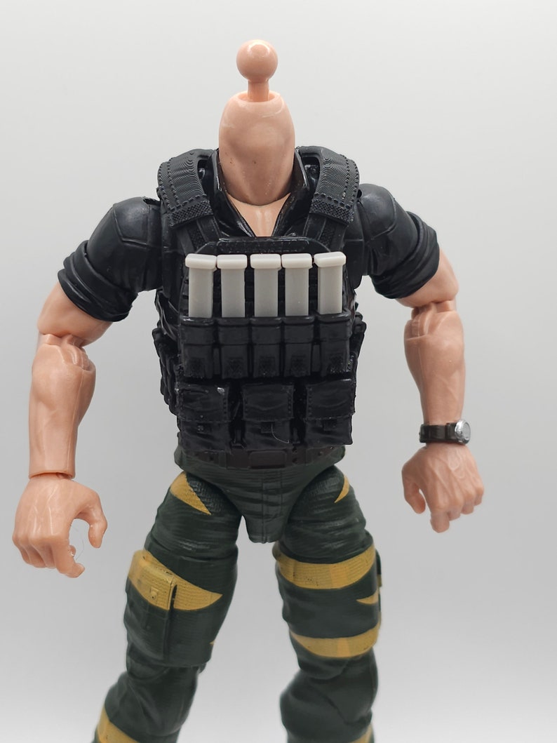 Custom 3d Printed G.I. Joe Classified Cobra Beachead V1 Vestv with 5 removeable magazines Flexible Vest 1:12 6 Scale. image 2