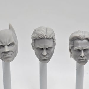 Custom 3d Printed Classified Legends Compatible Comic Multiverse Man Bat  Vigilante Bruce Christian Bale Head 1/12 1-10 Scale Custom Fodder