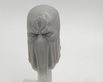 Custom 3d Printed Classified Legends Sized Snake Bite Commander Head 1:12 6&quot; Scale. (Message for Other Scales)