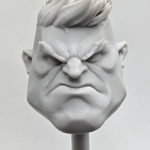 Cabeza normal de hombre verde enojado de Rivals, compatible con leyendas clasificadas impresas en 3D personalizadas, escala 1/12 1-10