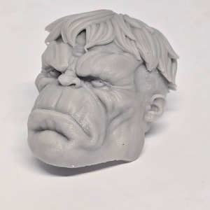 Cabeza de hombre verde enojado clásico, impresa en 3D, compatible con leyendas clasificadas de cómics multiversos, escala 1/12, 1/10 y 1/18