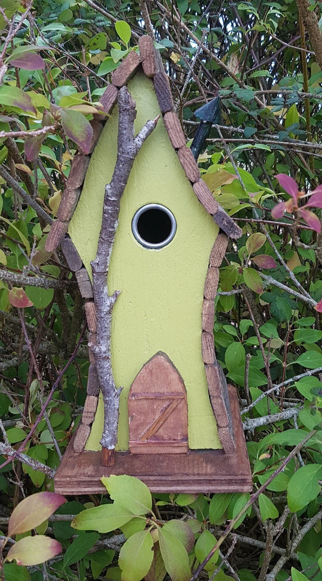 Nichoir Oiseaux En Bois Naturel Extérieur – Cabane Suspendue Avec Toit Pour Petits Oiseaux, Refuge Hiver Jardin
