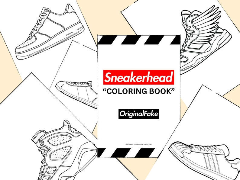 17 Sneaker Coloring Book | Original Fake Sneakerhead Coloring Pages ...