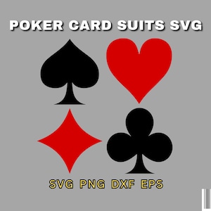 Poker Card Suits SVG | Instant Download | svg, png, eps, dxf | Digital Download