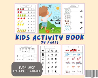 Aktivitätsbuch 39 Arbeitsblätter für Kinder, Kleinkinder, Vorschulkinder, Kindergarten | Mathe, Image Matching, Tracing | Serie 1 | Druckbare PDF