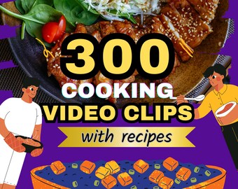 300 Cooking Video Clips | Cooking Video with Instructions and Recipes | Cook at Home | PLR Videos, Articles, Posts & eBooks