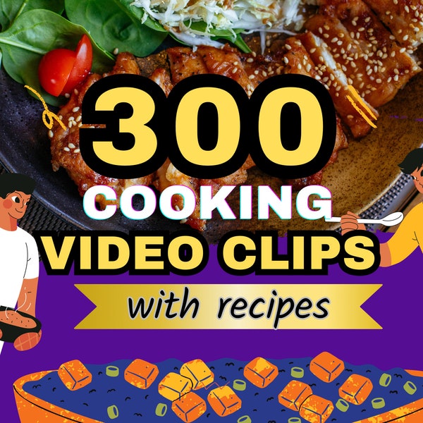 300 Cooking Video Clips | Cooking Video with Instructions and Recipes | Cook at Home | PLR Videos, Articles, Posts & eBooks