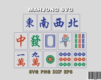 Mahjong Tiles SVG: Hong Kong Set Clipart (Digital Download)