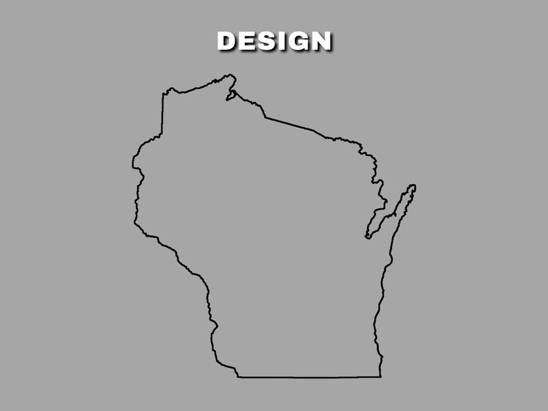 Wisconsin Teplate Wisconsin State Map Outline SVG: Cricut Silhouette (digital Download ...