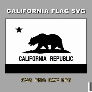 Drapeau californien Silhouette SVG | Téléchargement instantané | svg, png, eps, dxf | Téléchargement numérique