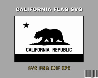 California Flag Silhouette SVG | Instant Download | svg, png, eps, dxf | Digital Download