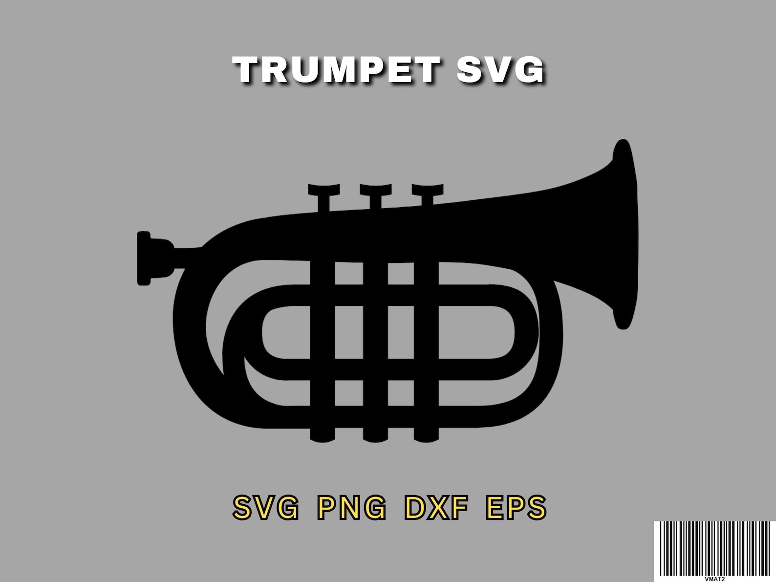 Trumpet Silhouette SVG | Instant Download | Svg, Png, Eps, Dxf ...