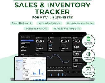 Small Business Sales and Inventory Tracker: Google Sheets Bookkeeping Template (Instant Download)