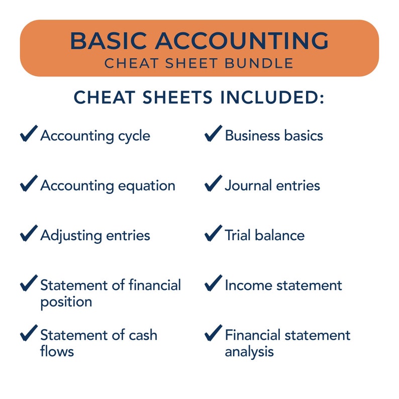 BASIC ACCOUNTING Cheat Sheet BUNDLE (1st Edition) Accounting Student ...