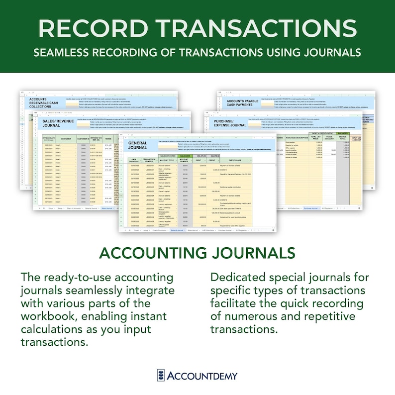 Accounting Spreadsheet Corporation Service Business Small Business Double Entry Bookkeeping Template Google Sheets Microsoft Excel Accounting Books Financial Statements Revenue Expense Tracker Accountant Accountdemy