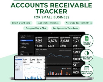 Strumento di monitoraggio dei crediti per piccole imprese: modello di contabilità Google Sheets (download immediato)