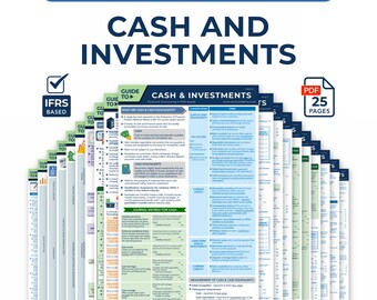 Accounting Cheat Sheet CASH & INVESTMENTS Accountant Study Guide Financial Bookkeeping CPA Exam Student Review Notes Instant Download