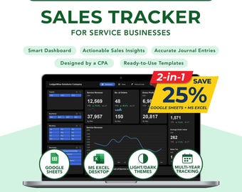 Small Business Sales Tracker: Google Sheets and Excel Bookkeeping Template (Instant Download)