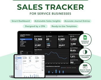 Small Business Sales Tracker: Google Sheets Bookkeeping Template (Instant Download)