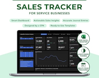 Small Business Sales Tracker: Microsoft Excel Bookkeeping Template (Instant Download)