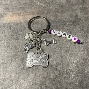 Dogs - keychain "In Memory" - customizable with name