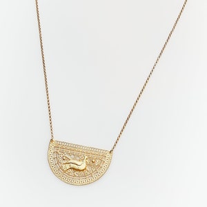 Gold Plated Silver Necklace: Armenian Doves of Geghard Pendant