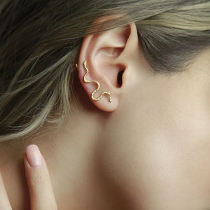 Unique Gift, Gold Plated Silver Snake Earrings - Armenian-Inspired, Mother's Day Gift, Statement Jewelry for Her