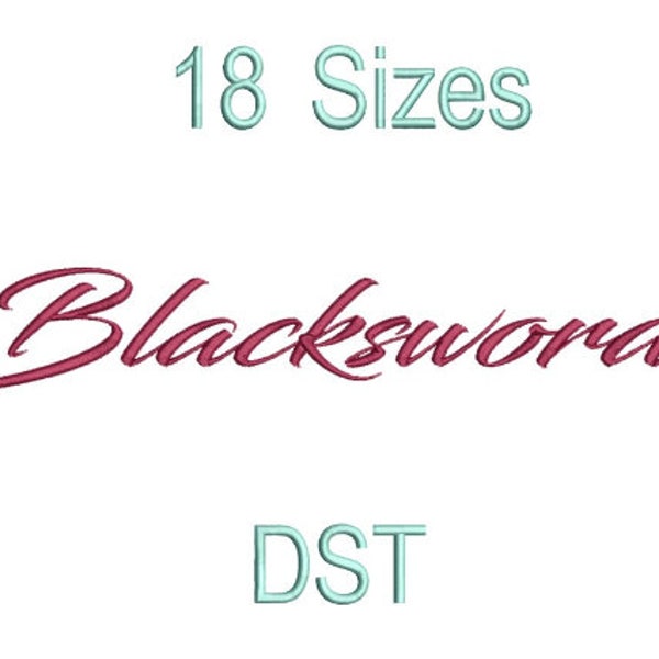 Blacksword Font,DST,Calligraphy Fonts,Machine Embroidery,Embroidery Font,Script font,Calligraphy Embroidery Font,Sans Serif Font