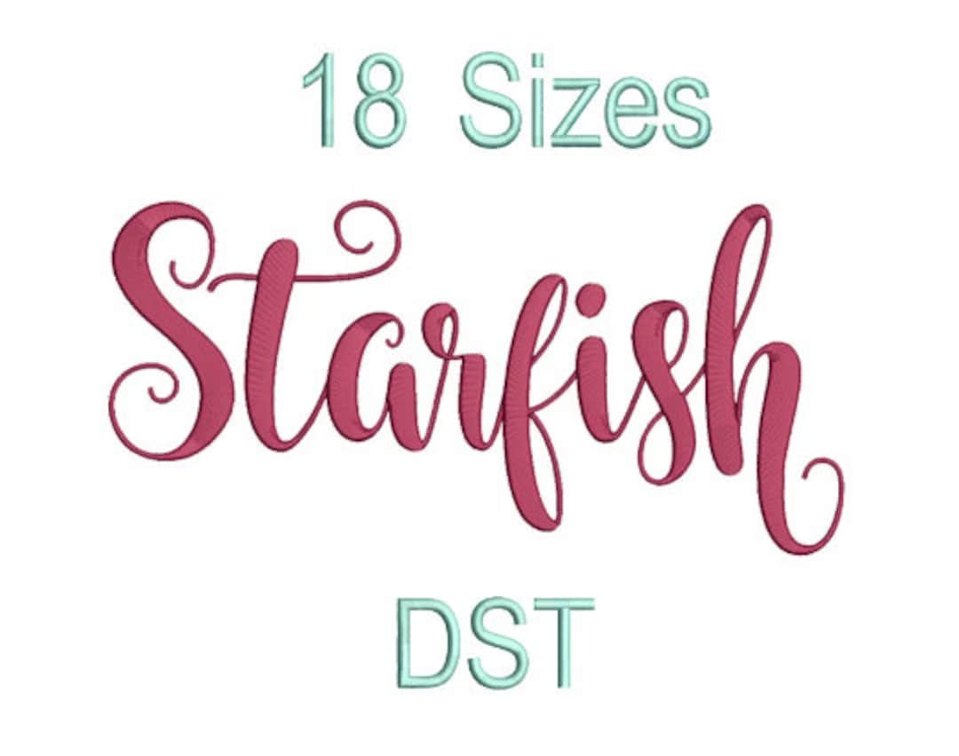Starfish Font,dst,calligraphy Fonts,machine Embroidery,embroidery Font