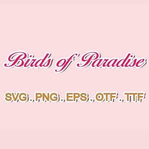 Arquivos de fontes Birds of Paradise, SVG Sillhoutte, Sans Serif SVG, pacote de fontes svg, arquivos svg para cricut, Monogram svg, Monogram Cricut