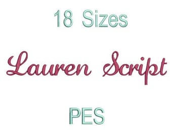 Lauren Script Font,PES,Calligraphy Fonts,Machine Embroidery,Embroidery Font,Script font,Calligraphy Embroidery Font,Sans Serif Font
