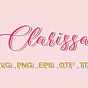 Clarissa Lettering Clarissa Font Files,svg Sillhoutte,sans Serif Svg,svg Fonts Bundle,svg ...