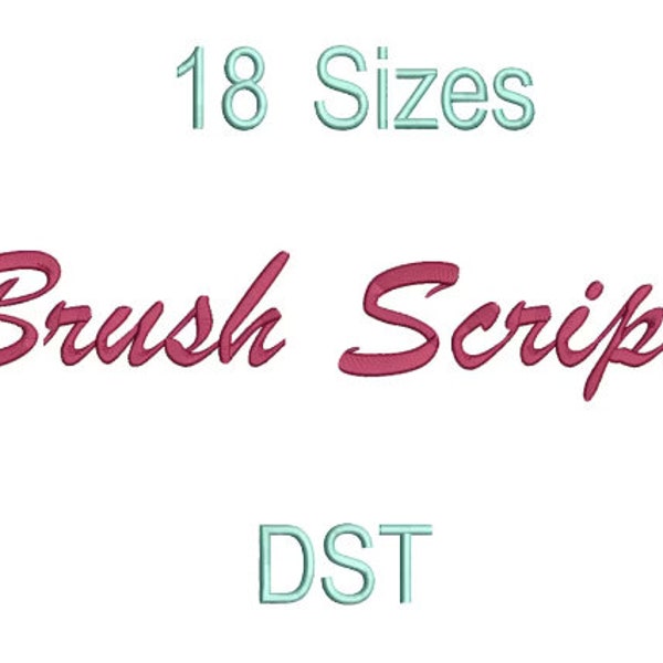 Brush Script Embroidery Font Etsy
